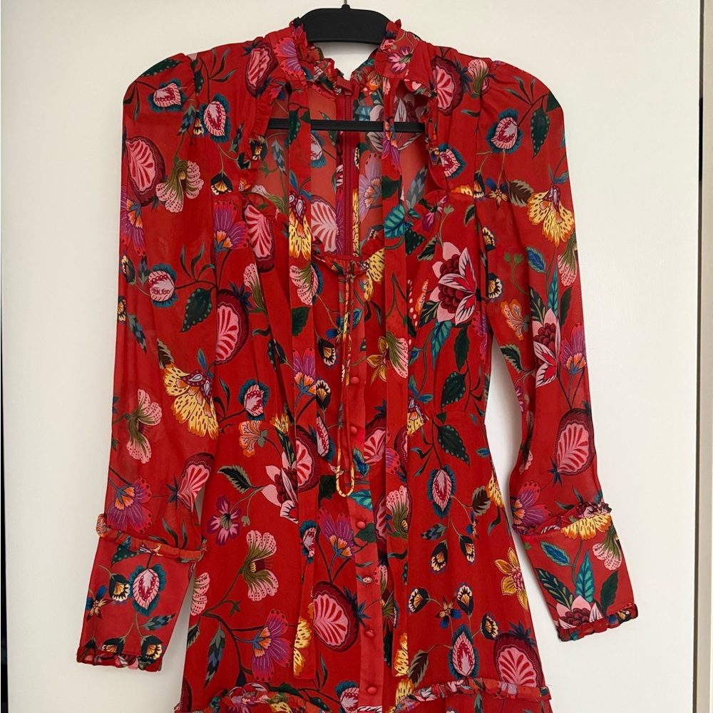 Alexis Red Floral Midi Dress